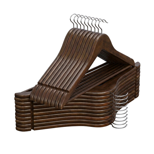 JOYFURNOS Holzbügel 20er-Pack, strapazierf?hig, Gelb-Braun