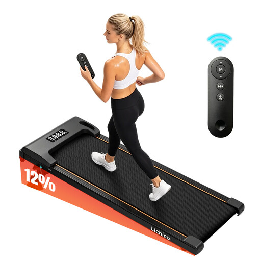 Lichico Under Desk Fitness Walking Pad with 9 Percent Incline