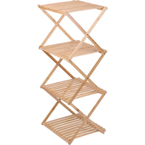 Alpina Bamboo Bathroom Rack - 40 x 33.5 x 93.5 cm, Brown, 4 Levels