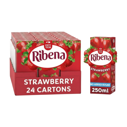 Ribena Strawberry No Added Sugar Cartons 24x250ml