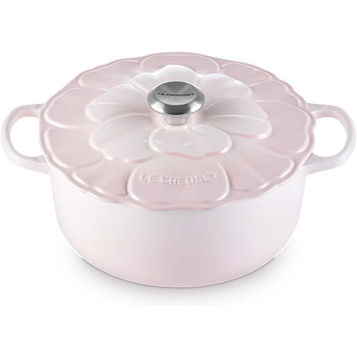 Le Creuset Cast Iron Dutch Oven, Round, 26 cm, 5.3 L, Shell Pink