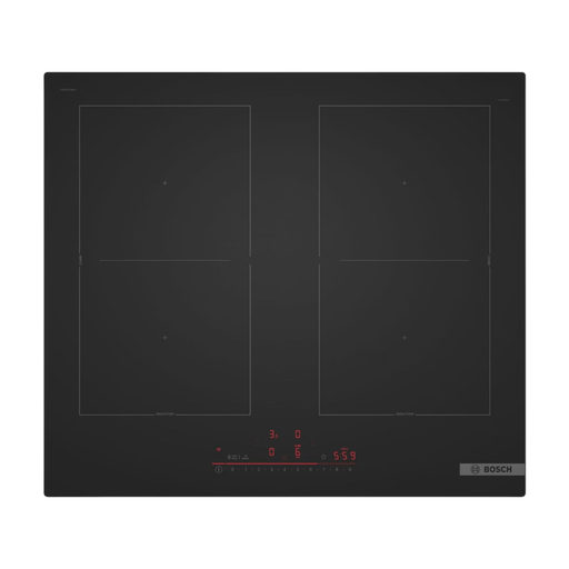 Bosch PVQ61CHB1E Induction Hob - 60cm Width - 4 Zones - TouchSlider - FlexInduction Zone - Black