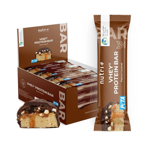 Nutri+ VHEY Protein Bar Peanut Caramel 12×50g Box