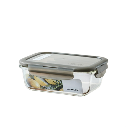 Euro ovenglass container rectangular 630ml - Grey Lid