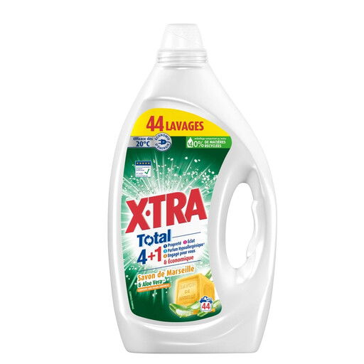 X-TRA Total Liquid Detergent, Marseille Soap & Aloe Vera, 44 Washes