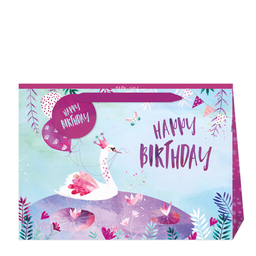 Jack & Lily Happy Birthday Swan Shopper Gift Bag