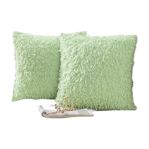 Phantoscope Feather-Effect Velvet-Style Cushion Covers in Light Beige