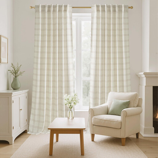 PONY DANCE Rustic Plaid Curtains for Living Room