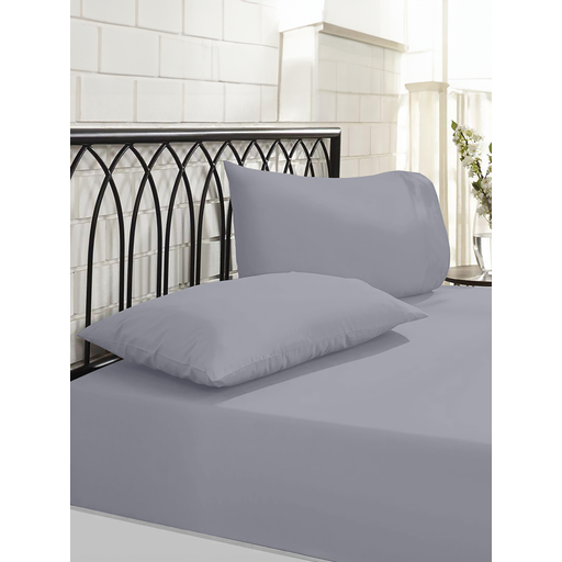 NightComfort Pillowcase Pair Non Iron Polycotton Cool Grey