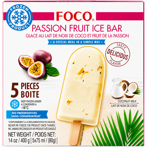 Foco Ice Cream Bar Passion Fruit 5x80g