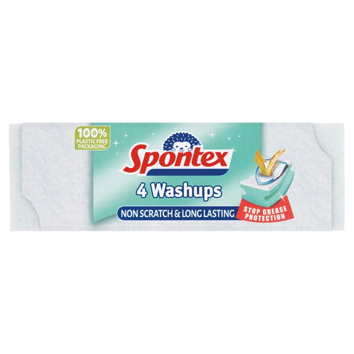 Spontex Washups Non Scratch Sponge Scourers Pack of 4