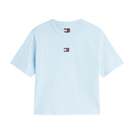 Tommy Badge Boxy Crew Neck T-Shirt - Kingly Blue