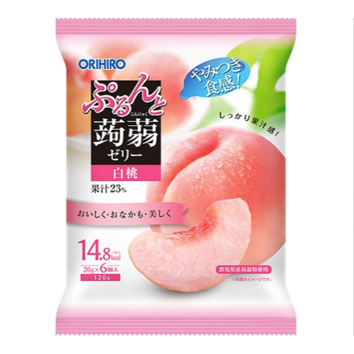 Orihiro prunto konjac jelly peach 6pcs 120g