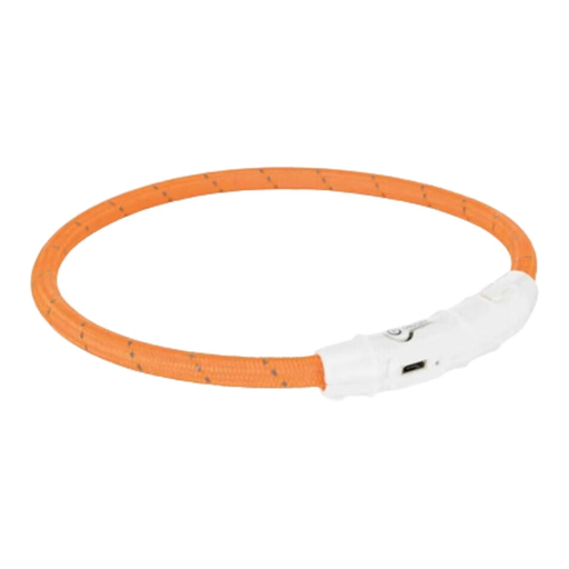 TRIXIE Flash Light-Up Collar USB Adjustable Orange 45cm