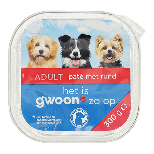 g'woon, pâtée pour chien au bœuf - 300 g