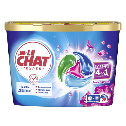 LE CHAT Capsules Lessive Rosée du Matin 25 Capsules