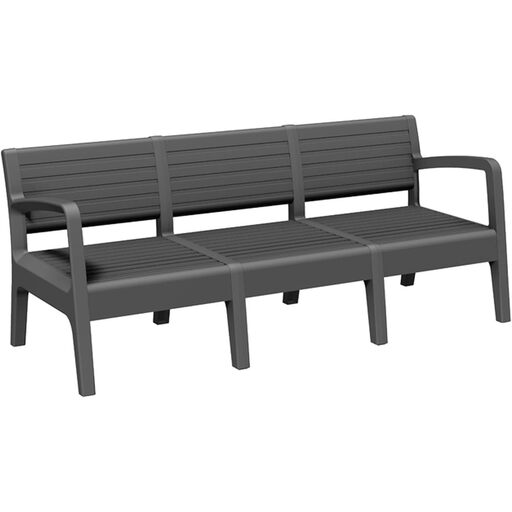 SP Berner Miami Graphite 3-Seater Garden Bench
