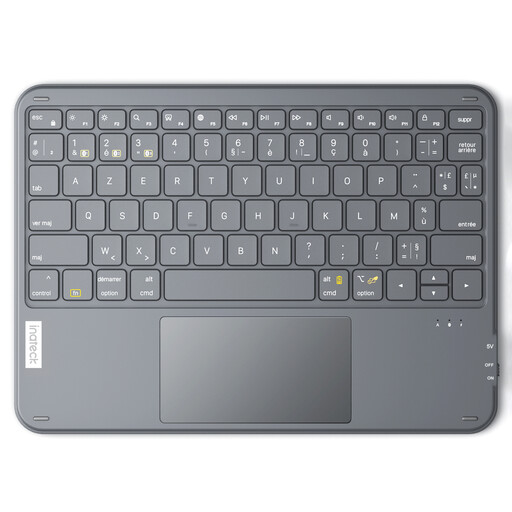 Inateck 3-Channel Bluetooth Keyboard with Touchpad, Ultra-thin and Portable AZERTY Wireless Keyboard, Compatible with iPad OS, Windows and Android, Model KB01105