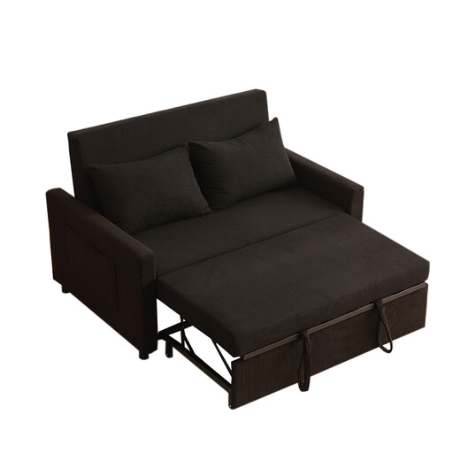 2-Seater Sofa Bed in black corduroy