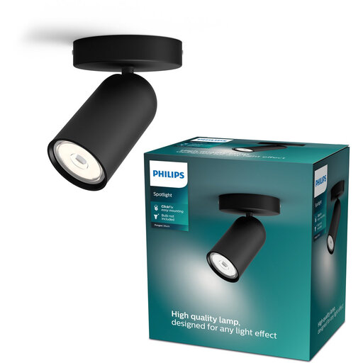 Philips Pongee Recessed Spotlight - 1-Light - Black