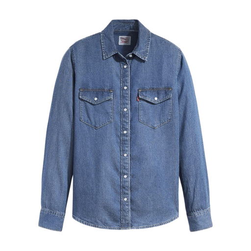 LEVI'S Women's Shirt Long Sleeve Paper Map 2 Iconic Collection M