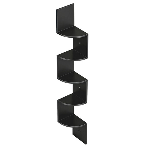 Ochama 5-Tier Wall-Mounted Corner Shelf in black