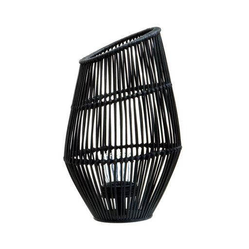 Premier Housewares Mataram Rattan Lantern, Black