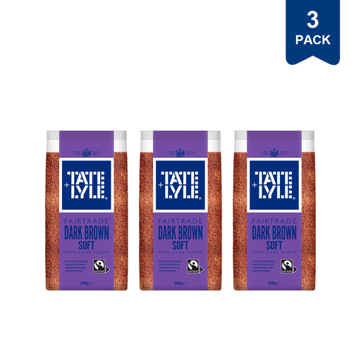 Tate & Lyle Fairtrade Dark Soft Brown Sugar, three 500g packs