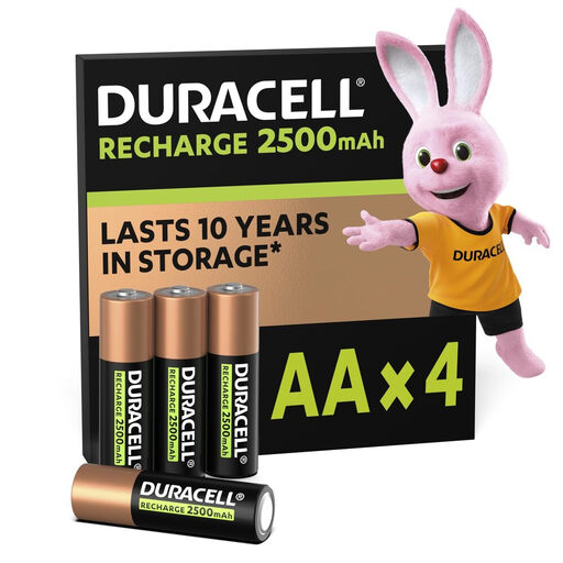 DURACELL Rechargeable AA Batteries 2500mAh – 4 Pack