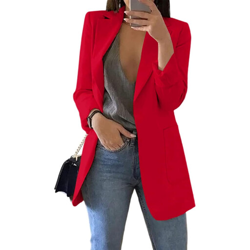 Women's Casual Open Front Long Sleeve Blazer