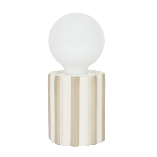 HOME DECO FACTORY Battery-Operated Taupe Ceramic Lamp