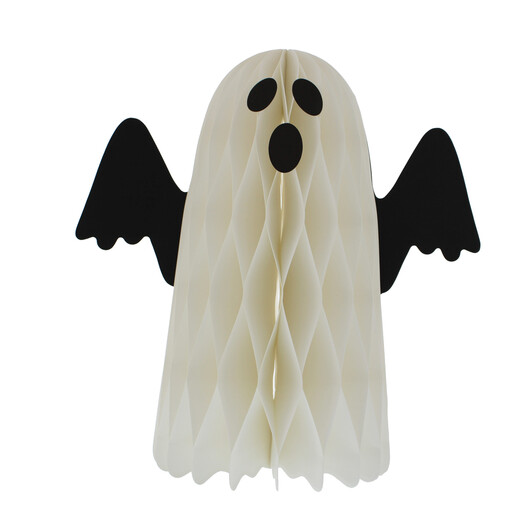 Festive 25cm Paper Honeycomb White Ghost