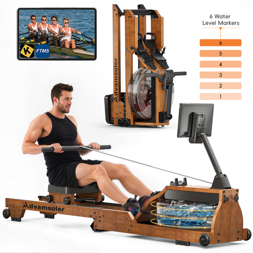 Advamsoler wooden water rowing machine