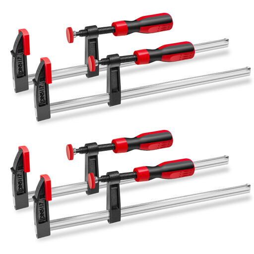 4-piece F-style steel clamp set