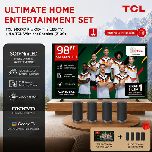 TCL 98Q7D PRO 98-inch 4K SQD-Mini LED TV