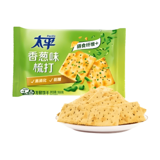 Pacific Spring Onion Flavour Soda Biscuits 100g, four small packs
