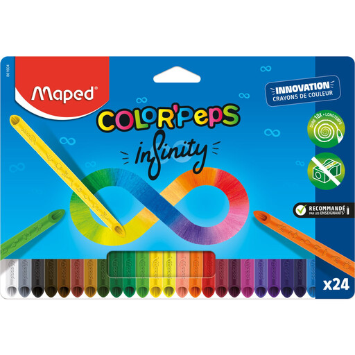 Maped Color'Peps Infinity triangular coloured pencils 24 colours