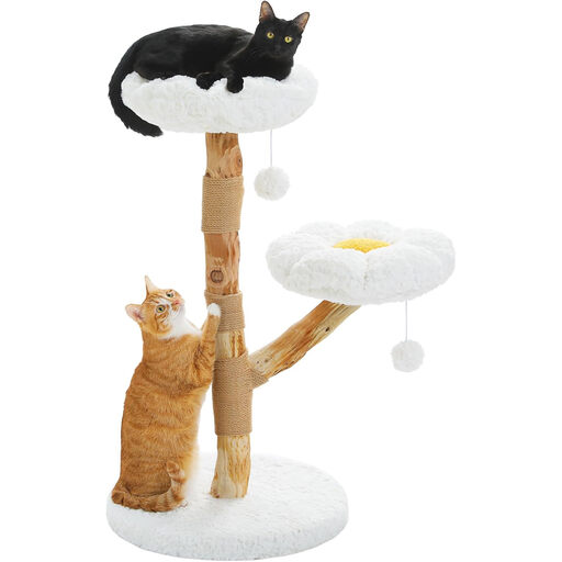 PAWZ Road Wooden Flower Cat Tree, Modern Scratching Post