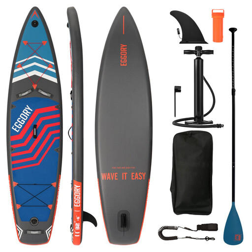 EGGORY Inflatable Stand Up Paddle Board Fluorescent Red 3350x810x150mm 1pc