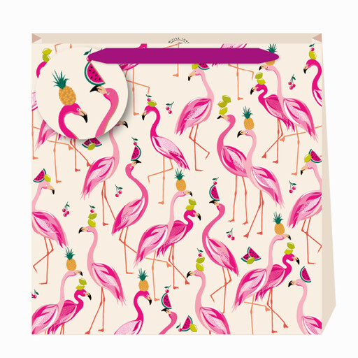 Sara Miller Fabulous Flamingos Large Gift Bag