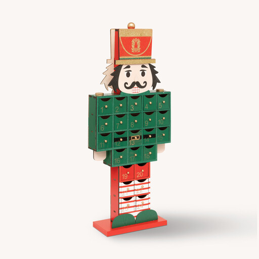 Feeric Nutcracker Advent Calendar - Green MDF, 48 cm