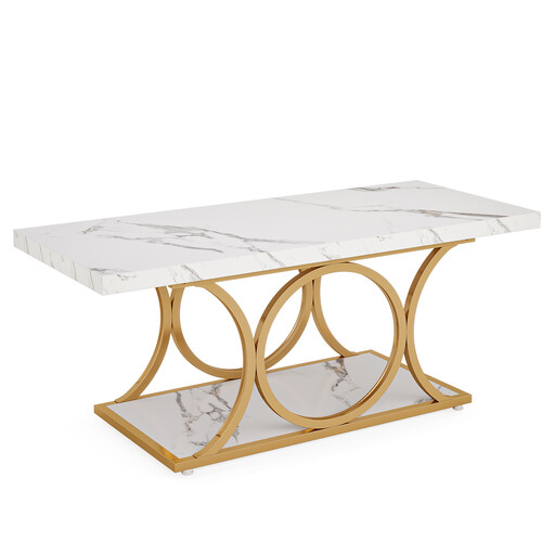 LANTINE Rectangle Coffee Table, 120 cm Modern Coffee Tables for Living Room