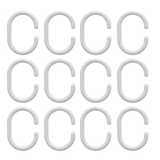 Croydex Shower Curtain Rings C Type White 12pcs