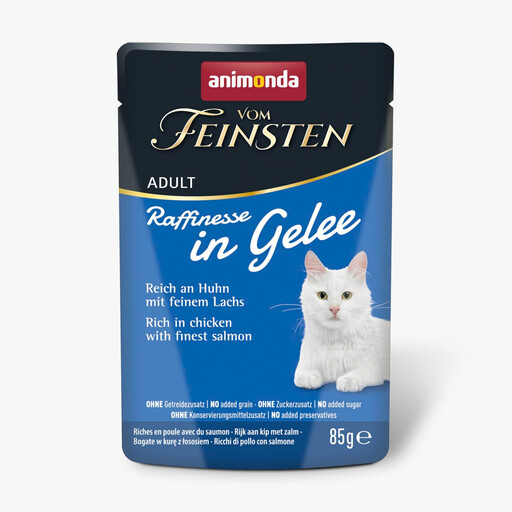 animonda Vom Feinsten Adult Refinement in Jelly Chicken + Salmon Wet Cat Food, 24 × 85 g