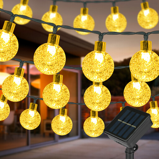 VIVREAL Solar Bubble Ball String Lights - Warm White