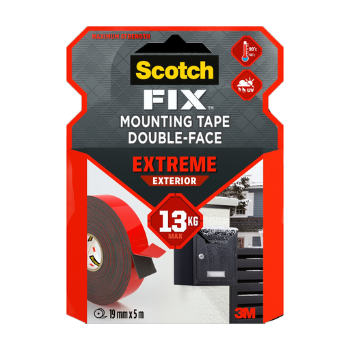 Scotch Extra Strong Outdoor Double-Sided Tape, Black