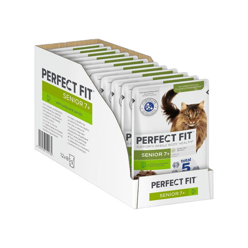 Perfect Fit Adult Cat Pouches Senior with Turkey