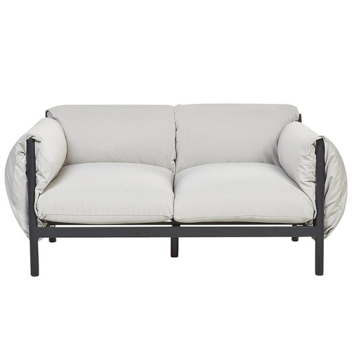Beliani 2-Sitzer Gartensofa Aluminium Hellgrau ESPERIA