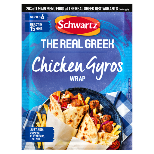 Schwartz The Real Greek Chicken gyros Wrap Recipe Mix 20g