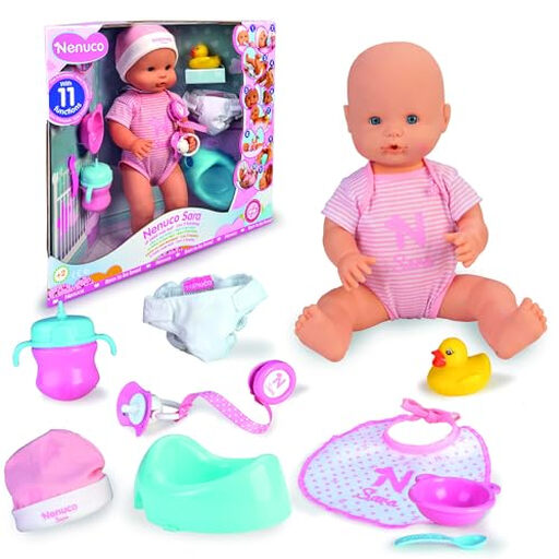 Nenuco, Doll Sara 42 cm, 11 functions and 9 accessories, battery-free, Children's toys from 2 years, NEN03